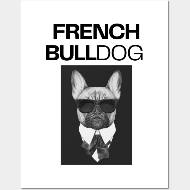 Cool French Bulldog with Sunglasses Wall Art by Maful